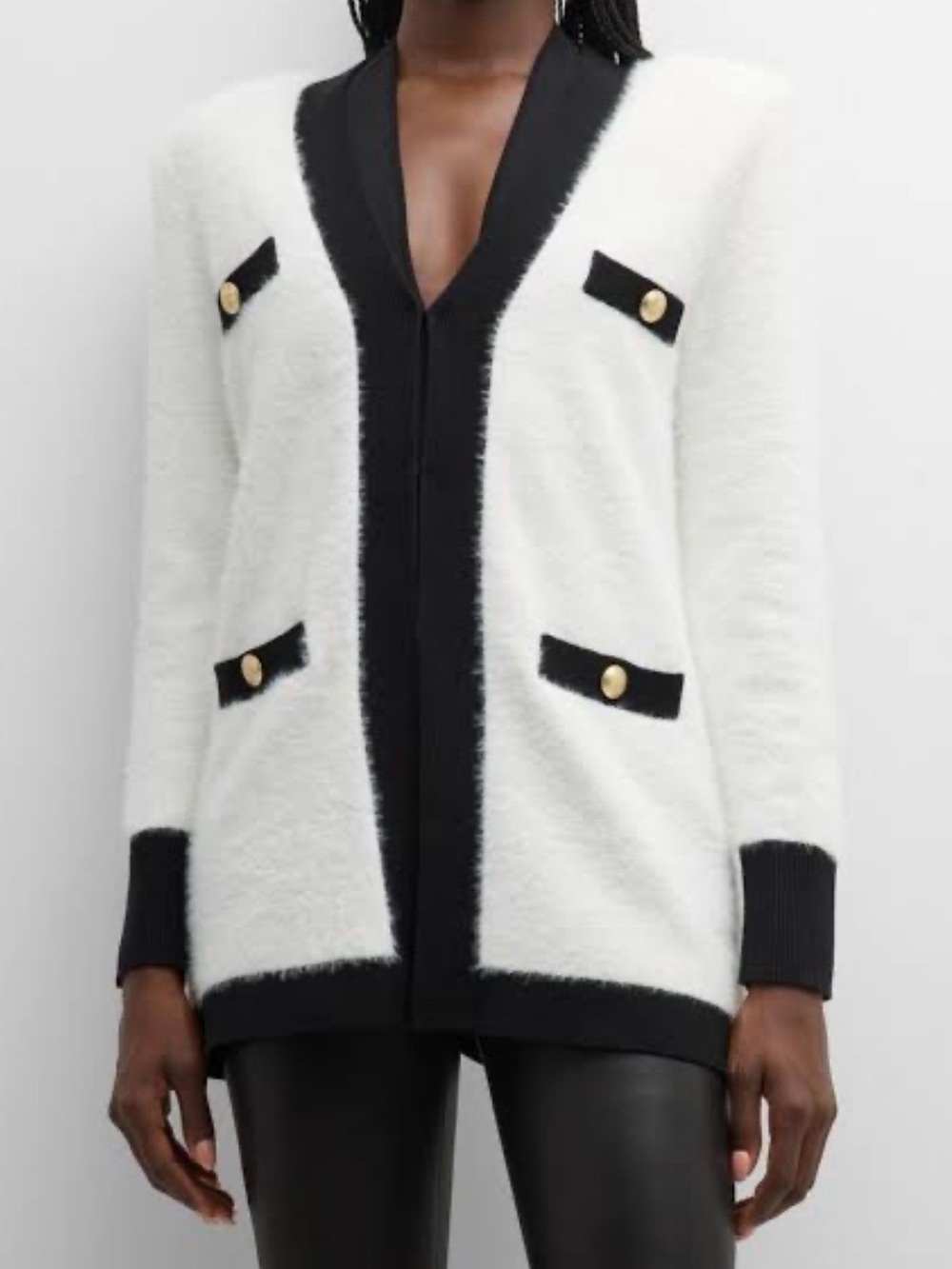 L'AGENCE Elin Fuzzy Four-Pocket Cardigan